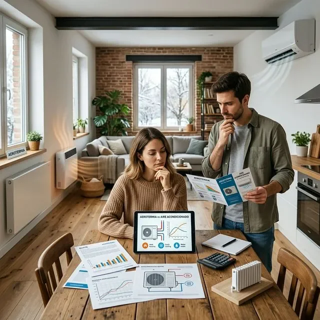 Split de aire acondicionado instalado en habitación