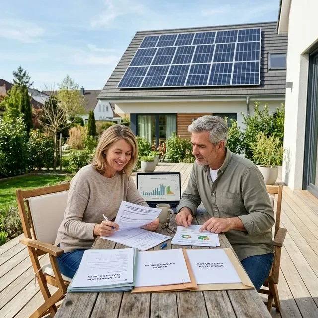 Persona tramitando las subvenciones fotovoltaicas en administración online